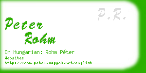 peter rohm business card